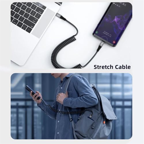 Revolutionary xiwai USB4 Type-C Male to Male Extension Cable – 20 Gbps Data Transfer with 100 W Power Delivery, 8 K Video Output, Coiled Design for Maximum Space Efficiency, and Angled Connector for Seamless Access in Compact Areas – Perfect for Laptops, Tablets, and Modern Tech Environments