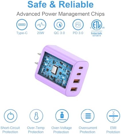 Compact 40 W Dual Port USB C Charger Block – Rapid Charge Cube for i Phone 11-16 Pro Max, i Pad, Samsung & More – Stylish Yellow Power Delivery & Quick Charge Technology for Ultimate Travel Convenience and Device Compatibility