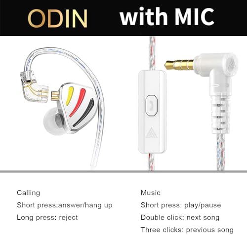 Elevate Your Audio Experience with QKZ-ODIN High-Fidelity Gaming Earbuds – Premium Wired In-Ear Monitors Featuring Enhanced 10 mm Dynamic Driver for Rich Deep Bass and Crystal-Clear Sound | Customizable Detachable Cable for Personalized Use | Perfectly Designed for Gaming, Music Enthusiasts, and Conference Calls – Ultra-Lightweight Ergonomic Build for All-Day Comfort and Enhanced Focus