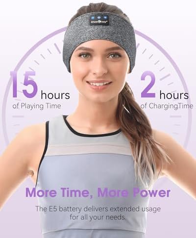 MUSICOZY Bluetooth 5.4 Sleep Headband Headphones – Ultimate Wireless Comfort for Sleep, Workouts, and Travel – The Perfect Gift for Active Lifestyles with Rapid Pairing and Sweatproof Design