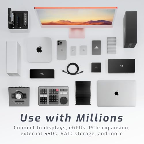 OWC Thunderbolt 4 Cable – 2.0 Meter (6.56 ft.) – Ultra-Fast 40 Gb/s Data Transfer & 100 W Power Delivery – Thunderbolt Certified, Compatible with Thunderbolt 4, 3, USB-C & USB4 Devices – Sleek Black Design for Enhanced Connectivity & Reliability