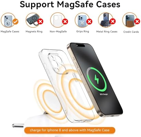 Advanced Wireless Charging Station: 15 W Fast Mag-Safe Charger for i Phone 16/15/14/13/12 Series & 5 W Magnetic Stand for Apple Watch Ultra/SE/Air Pods – Compact 2-in-1 Travel Solution in Sleek Black for Ultimate Device Compatibility and Efficiency
