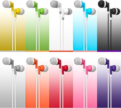 Maeline 20-Pack Tangle-Free Stereo Earbuds – Premium Wired Headphones for K-12 Classrooms, Libraries, Travel, and Fitness – High-Fidelity 3.5 mm Compatibility for Phones, Tablets, and Laptops – Sleek Jet Black Design for Ultimate Convenience and Storage Efficiency