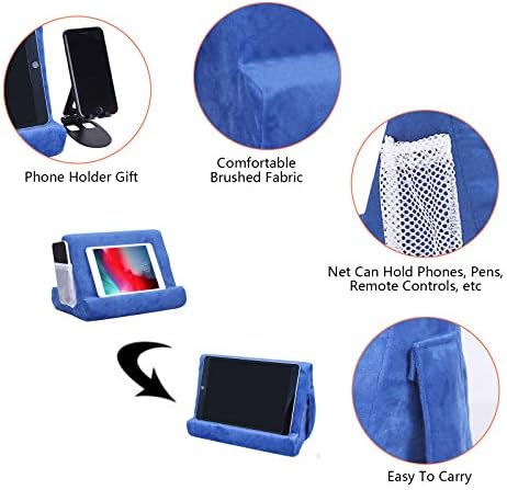 Ultimate Comfort Multi-Angle Tablet Holder and Phone Stand Set – Lightweight and Sturdy Design with Storage Pocket – Ergonomic Cushion for Enhanced Stability and Versatile Use – Modern Black and Light Green Aesthetic for Stylish Workspaces and On-the-Go Convenience