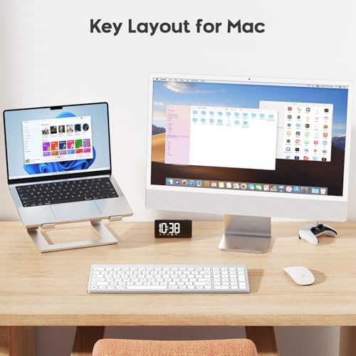 Elevate Your Mac Experience with OMOTON Wireless Bluetooth Keyboard – Ergonomic Design & Numeric Keypad for Seamless Typing on Mac Book Pro/Air, i Mac, Mac Mini & More – Sleek Silver Finish for a Stylish Workspace