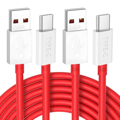Jelanry 2-Pcs 10A 100W USB-A to USB-C Cable for Oneplus Charging Cable 3.3FT, 80W 65W for SuperVooc/Warp/Dash Charge & Rapid Data Syncing Type C Charger Cord for OnePlus 12R 12 11 10 8 Pro 7 6 Nord 4 – Enhanced Compatibility and Speed