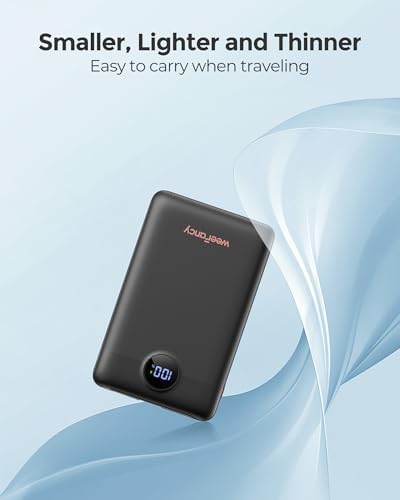 Ultra-Slim 10,000 m Ah Mini Power Bank with Built-in Cables – 22.5 W Fast Charging USB-C Battery Pack for i Phone 16/15/14 and Samsung Galaxy 24/23 – Essential Travel Charger for On-the-Go Power Needs