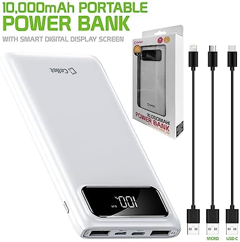 Ultra-Fast 10000 m Ah Portable Power Bank with Dual USB Ports – Universal Charger for Quick Device Replenishment – Lightweight & Compact Power Solution with Included USB Cables (Black) – Optimal Compatibility for On-the-Go Charging