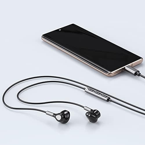 Premium USB C Earbuds for Samsung Galaxy, i Phone & Pixel | High-Fidelity Wired Headphones with Mic & Volume Control | Ultimate Comfort and Versatile Compatibility for Audiophiles and Professionals