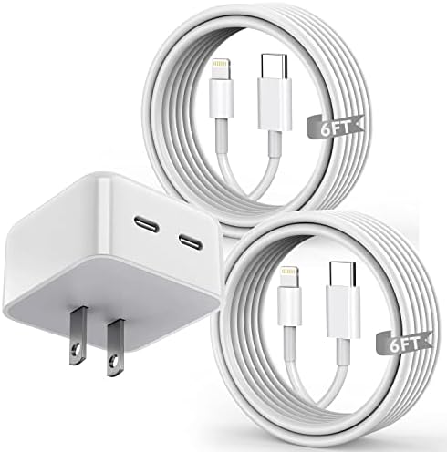 Premium Apple MFi Certified 3-Pack i Phone Charger Set with PD Type C Quick Wall Block and 6 FT Fast Charging USB C to Lightning Cable – Ultimate Speed and Compatibility for i Phone 14/13/12/Pro/Max/11/XR/SE 2022 and i Pads, Perfect for Home or Travel Use