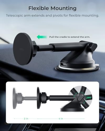 i Ottie i Tap 3 Magnetic Dashboard Smartphone Holder – Universal Car Mount for i Phone & Android with Mag Safe Support, Effortless One-Hand Operation, Quick Adhesive Setup for Secure and Safe Driving