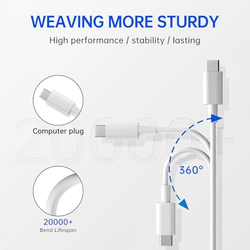 Rapid Charge 96 W USB-C Power Adapter for Mac Book Pro, Air, i Pad, Chromebook, and Dell Inspiron – Versatile High-Speed Charging Solution with 5.9 ft Tangle-Free Cable, Enhanced Device Compatibility, and Superior Safety Features for All USB-C Electronics