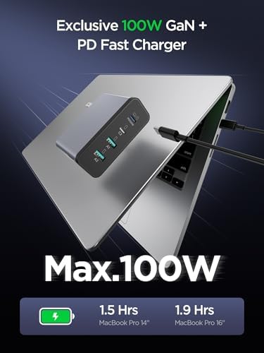 Ultra-Fast 120 W Ga N USB-C Charger with PD3.0 PPS Technology – Compact 4-in-1 Multiport Design for Mac Book Pro/Air, i Phone & Samsung – Rapid Charging for Devices with Advanced Safety Features and Wide Compatibility