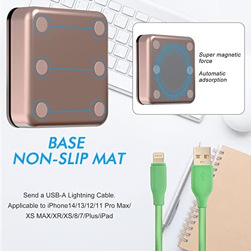 Dual-Purpose MFi-Certified USB A Fast Charger for Apple Watch & i Phone – 3.3 FT Wireless Charging Solution in Elegant Blue for Seamless Device Powering and Enhanced Compatibility with Air Pods
