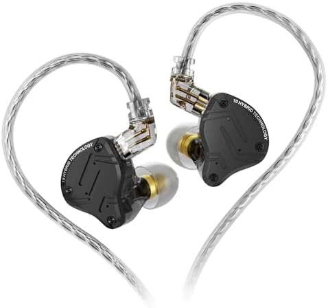 KZ ZS10 PRO X Hi-Fi In Ear Monitor Earphones – 4 BA + 1 DD Drivers for Superior Sound Quality – Detachable Cable Design for Musicians and Gamers – Sleek Matte Black Finish for Durability – Lightweight, Ergonomic Fit for Extended Comfort – Ideal for Audiophile Listening and Live Performance