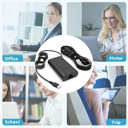 Rapid Charge 65 W USB-C Laptop Charger for HP Elite Book Series – Lightweight, Portable Power Adapter for 14″ & 16″ Notebooks – Enhanced Safety Features & Universal Compatibility for On-the-Go Professionals – Ideal for Elite Book 1040 G11, G10, and More
