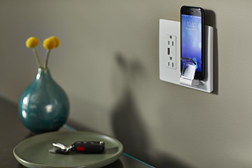 Legrand Radiant RWC826 Premium Wireless USB Charger – Qi-Certified Fast Charging Hub with 15 Amp Tamper-Resistant Outlets & Type A USB Port – Sleek White Design for Effortless Device Powering in Home & Office Environments