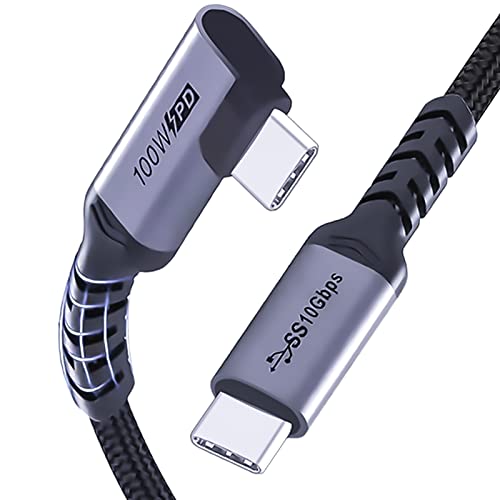 Right Angle Short USB 4 Cable Duo [1.5 FT] – 240 W Fast Charging & 40 Gbps Data Transfer with 8 K Video Support for i Phone 16, Mac Book & Galaxy S23 – Ideal for Compact Spaces and Enhanced Connectivity
