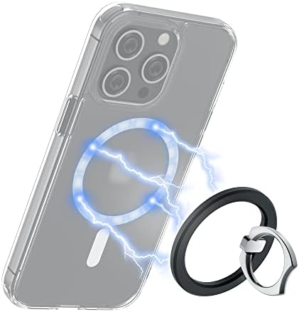 PROfezzion Ultra-Slim Magnetic Ring Holder for Mag Safe – Lightweight Zinc Alloy Phone Grip for i Phone 16/15/14/13/12 Pro Max Plus with Mag Safe Case – Effortless Attach and Detach, 360° Rotation & 130° Angle Flexibility – Ideal for On-the-Go Use and Mag Safe Car Mount Compatibility – No Residue, Strong 3.2 lb Grip