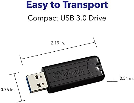 Verbatim 32 GB Pinstripe USB 3.2 Gen 1 Flash Drive – 10 Pack of Sleek Black Retractable Thumb Drives for Fast Data Transfer, Perfect for Home, Office, and Travel – Reliable Portable Storage Solution with Wide Device Compatibility