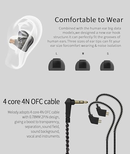 KZ ZSN PRO X Dual Driver Earbuds – Hi-Fi Stereo Headphones with Balanced Armature & Dynamic Driver, Ergonomic Comfort for Optimal Listening, Detachable Cable & Built-In Microphone, Perfect for Audiophiles & Everyday Use – Golden Finish
