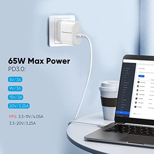 Power Lot 45 W Ga N USB-C Charger with 6 FT Cable – Ultra-Fast Charging for Galaxy S22/S21, Z Flip 5, Fold 5, i Phone 16, i Pad, Mac Book – Universal Compatibility & Advanced PD 3.0 Technology for Rapid Power Boosts