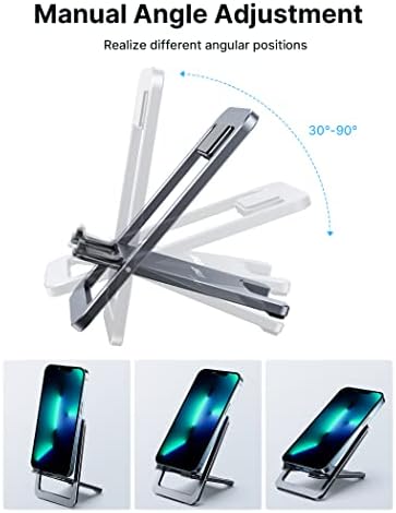 JSAUX Cell Phone Stand [2-Pack] Foldable Aluminum Adjustable Phone Holder for Desk Portable Travel Holder Office Desk Accessories Compatible with iPhone 15 14 13 12 11 Pro Max X Samsung S24 S23 Grey – Enhanced Compatibility and Speed