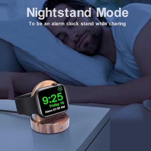Sapele Wood Magnetic Charging Dock for Apple Watch – Elegant Fast-Charging Stand for Series 1-10, SE, and Ultra Models – Stylish and Portable Smartwatch Accessory for Home & Travel – Unique Durability and Chic Aesthetic Combined