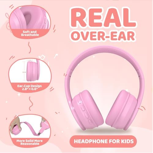 Experience Ultimate Sound Safety with MIDOLA Bluetooth 5.3 Over-Ear Headphones for Kids – Wireless Audio Bliss with Volume Control (85/110 d B), 60-Hour Playtime, and Foldable Design in Trendy Blue – Perfect for School, Travel, and Home Adventures!