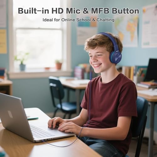 SIMOLIO 2-Pack Foldable Wired Headphones with Volume Limiter – Lightweight & Comfortable 3.5 mm Audio Solution for Kids and Adults – Perfect for Travel, Home, Office, Music, Gaming, and Calls – Exceptional Sound Quality and Durability