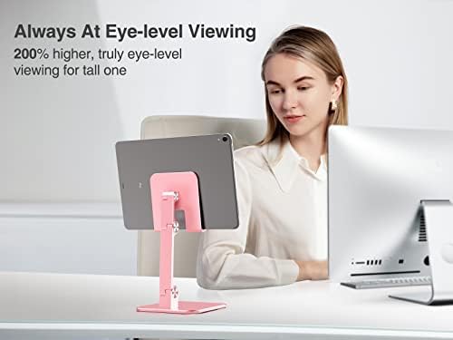 Revolutionize Your Workspace with the elitehood Aluminum i Pad Stand – Ultra-Stable, Adjustable Tablet Holder for Home & Office, Compatible with i Pad Pro 12.9, i Pad Air, Mini 6/5/4/3 in Sleek Black – Enhance Comfort & Productivity Effortlessly