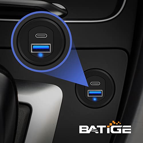 BATIGE Type C USB 3.0 Flush Mount Extension Cable – 3 ft Alloy Shell Car, Truck & Motorcycle Dashboard USB Port with LED Indicator for Enhanced Durability and Seamless Connectivity