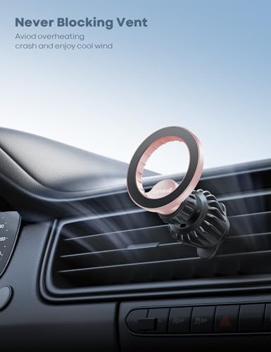 Lamicall Mag Safe Car Phone Mount – Ultra-Stable Magnetic Air Vent Holder with 20 Super Magnets for i Phone 16, 15, 14, 13 Pro Plus Max – Secure Hands-Free Navigation & Optimal Viewing Angles – Effortless Installation for Safe Driving