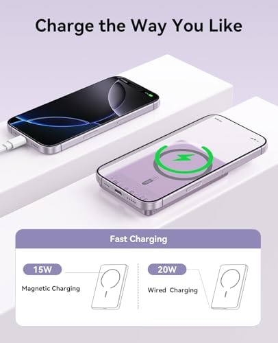 Ultra-Slim ORICO Kada Mag Safe 5000 m Ah Wireless Power Bank – Fast 20 W PD Charging with Type-C Cable – Essential Portable Charger for i Phone 12/13/14/15/16 Pro/Pro Max/Plus/Mini – Lightweight, Durable, and Magnetic Design for Effortless On-the-Go Power Solutions