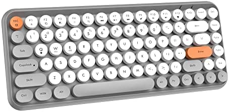 FELICON Retro Mini Wireless Bluetooth Keyboard – Portable 84-Key Typewriter Design for Android, i Pad, Windows & PC – Perfect Companion for Home & Office with Enhanced Compatibility and Rechargeable Battery