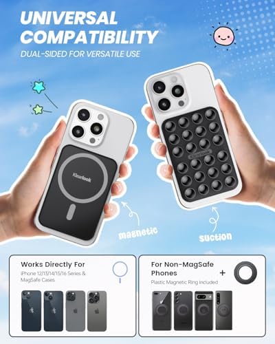 Klearlook Magnetic Suction Phone Mount Set – 4 Stylish Colors for Mag Safe Cases, Hands-Free Selfie Grip for Tik Tok & Content Creators, Lightweight & Portable, Secure Magnetic Attachment for Effortless Video Recording and Photography