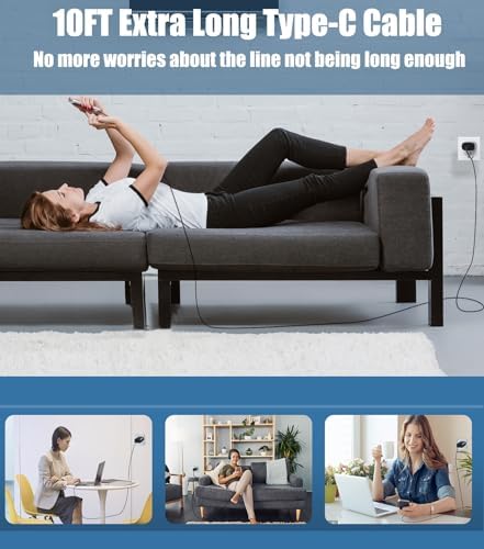 Ultra-Fast 25 W Type-C Charger for Galaxy S-Series – 10 ft USB-C Cable for S25, S24, S23, S22 – Rapid Power Delivery with Superior Safety Features for Mobile Professionals and On-the-Go Users