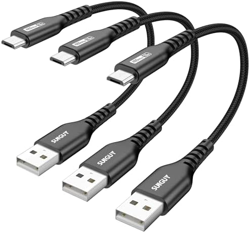 Ultra-Durable 10 FT Micro USB Cable 3-Pack – Fast 18 W Charging & Data Sync for Samsung Galaxy, Android Devices & PS4 – Premium Nylon Braided for Enhanced Flexibility & Strength – Perfect for Home & Office Use