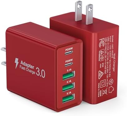 Ultimate 50 W Dual-Pack USB-C Wall Charger – Versatile 5-Port Fast Charging Adapter with Power Delivery for i Phone, i Pad, Nintendo Switch & Samsung Ultra 2 – Perfect Portable Power Solution for Home, Office, and Travel Efficiency