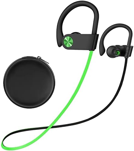 Stiive Bluetooth Sports Earbuds – 5.3 Wireless Waterproof Headphones with Noise Cancelling Mic, Ergonomic In-Ear Design for Ultimate Comfort and Stability, IPX7 Rated for Intense Workouts, 16 Hours Playtime – Ideal for Gym and Running Enthusiasts – Black Red