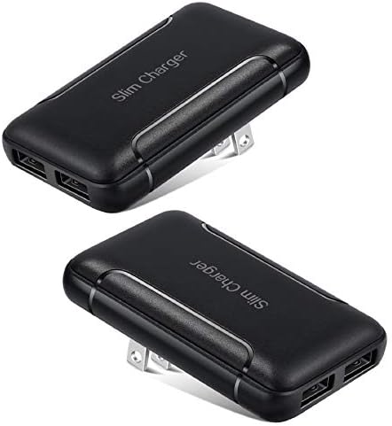 Excgood Dual USB Wall Charger – 2-Pack Slim Flat Design for i Phone 16/15/14 Pro Max, Galaxy A Series – Fast Charging Travel Ready Compact Power Adapter for Home & On-the-Go Use