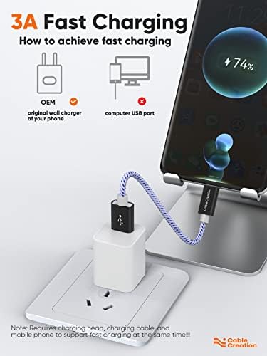 Compact USB C Cable Duo – 0.5 FT Braided Fast Charging Cables for Seamless Data Transfer | 3 A Power & 480 Mbps Speed | Ultimate Compatibility for Mac Book Air, Galaxy S22 Ultra, Stylus Pen, and More | Durable Design | Ideal for On-the-Go Connectivity