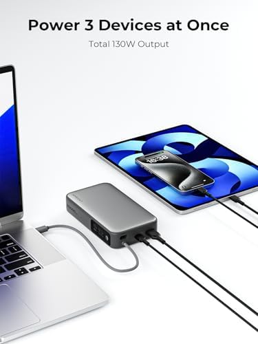 Ultimate 20000 m Ah Power Bank with 100 W PD Fast Charging and Built-in USB-C Cable – Smart Digital Display for Laptops, Tablets & Smartphones – Versatile Compatibility for Mac Book, i Pad, i Phone, Samsung, Steam Deck & More – Stay Charged Anywhere!