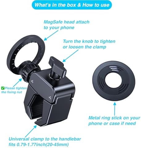 Magnetic Stroller Phone Holder for i Phone 16/15/14/13/12 Series – Hands-Free Convenience with Mag Safe Technology and Universal Handlebar Clamp for Seamless Strolling Experience