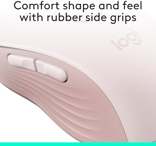 Logitech Signature M650 L Wireless Mouse for Large Hands – Ergonomic Comfort, 2-Year Battery Life, Silent Click Technology, Customizable Functions, Bluetooth Compatible with PC/Mac/Chromebook – Elegant Off White Finish for Professional & Casual Use