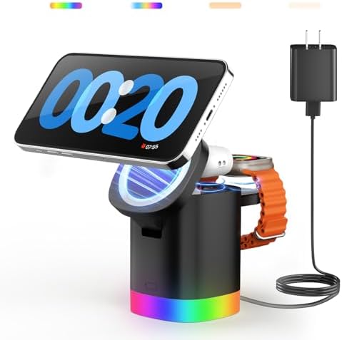 Travel-Ready Joy Geek 3-in-1 Wireless Charging Station – Fast Mag-Safe Charger for i Phone 16-12 Series, Apple Watch Series 10-2, and Air Pods Pro – Ultimate Compatibility and Speed for On-the-Go Lifestyle Travel-Ready Joy Geek 3-in-1 Wireless Charging Station – Fast Mag-Safe Charger for i Phone 16-12 Series, Apple Watch Series 10-2, and Air Pods Pro – Ultimate Compatibility and Speed for On-the-Go Lifestyle