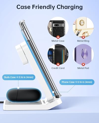 Revolutionary 3-in-1 Foldable Wireless Charger for Google Pixel Devices – Fast Charging Stand for Pixel Watch 3/2, Pixel 9 Pro/XL/9 a/8 Pro/8 a/7 Pro/7 a/6 Pro & Pixel Buds Pro 2 – Compact, Portable Design with Adapter Included – Sleek White Finish for Home or Travel – Ultimate Solution for Efficient Multi-Device Charging