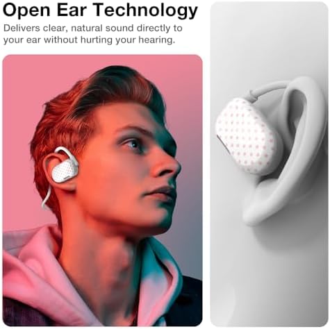 Purity Air Open Ear Headphones – Advanced True Air Conduction Wireless Bluetooth Earbuds with Dual Mic for Clear Calls – Ergonomic, Sweat-Resistant Design for Active Lifestyles – Compatible with i Phone & Android – Ultimate Comfort and Audio Awareness