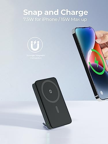 Magnetic 10,000 m Ah Battery Pack with Foldable Kickstand – High-Speed 30 W USB-C Wireless Charger for i Phone 16/16 Plus/16 Pro/16 Pro Max & 15/14/13/12 Series – Ultimate Portability and Enhanced Charging Efficiency