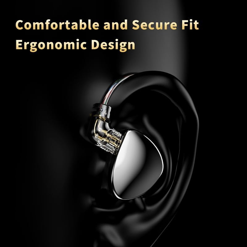 TRN MT5 Type C Wired Earbuds – Premium Noise-Isolating In-Ear Headphones with Immersive Bass & Tangle-Free Cord for Unmatched Audio Quality – Ideal for Music Enthusiasts & Professionals, Featuring Interchangeable Cable & Built-in Microphone (Sleek Black Finish)